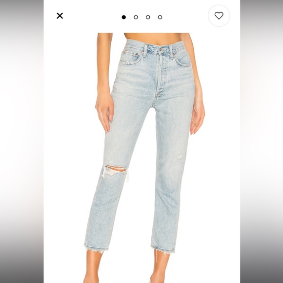 AGOLDE Riley High Rise Straight Crop Jeans Shatter 25 - Picture 4 of 6